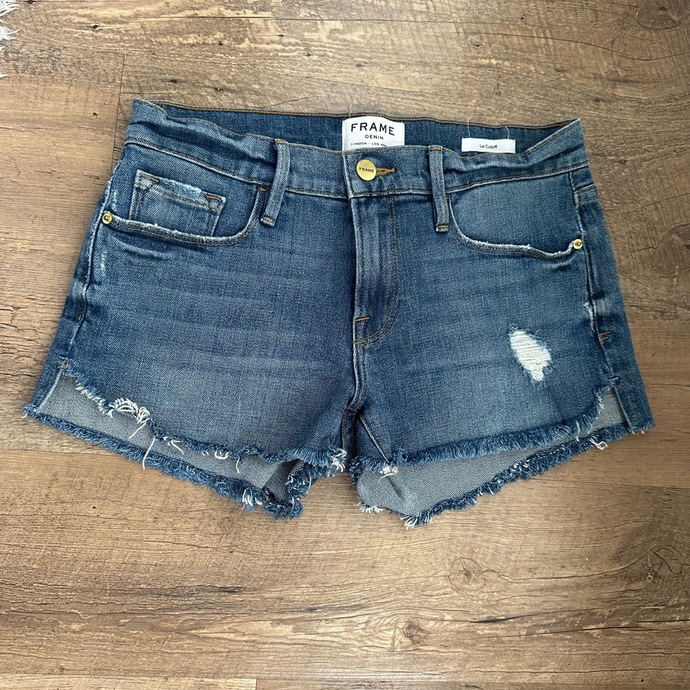 Frame Le Cutoff Denim Shorts Size 24